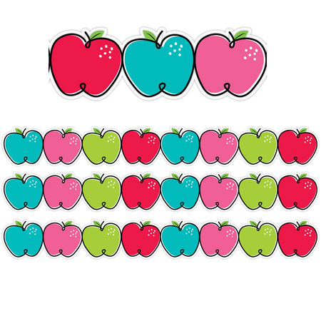 CREATIVE TEACHING PRESS Doodle Apples EZ Border, Classroom Border Trim, PK72 10417